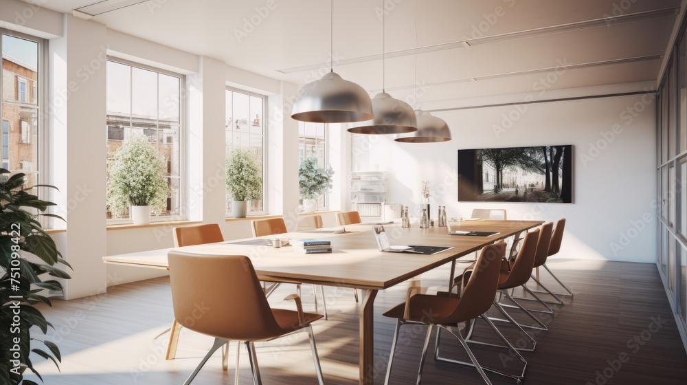 Meeting rooms in co-working spaces: represents modern, fully equipped, comfortable meeting rooms suitable for meetings. Emphasize the meeting room's strengths: Meeting rooms in co-working spaces: represents modern, fully equipped, comfortable meeting rooms suitable for meetings. Emphasize the meeting room's strengths: