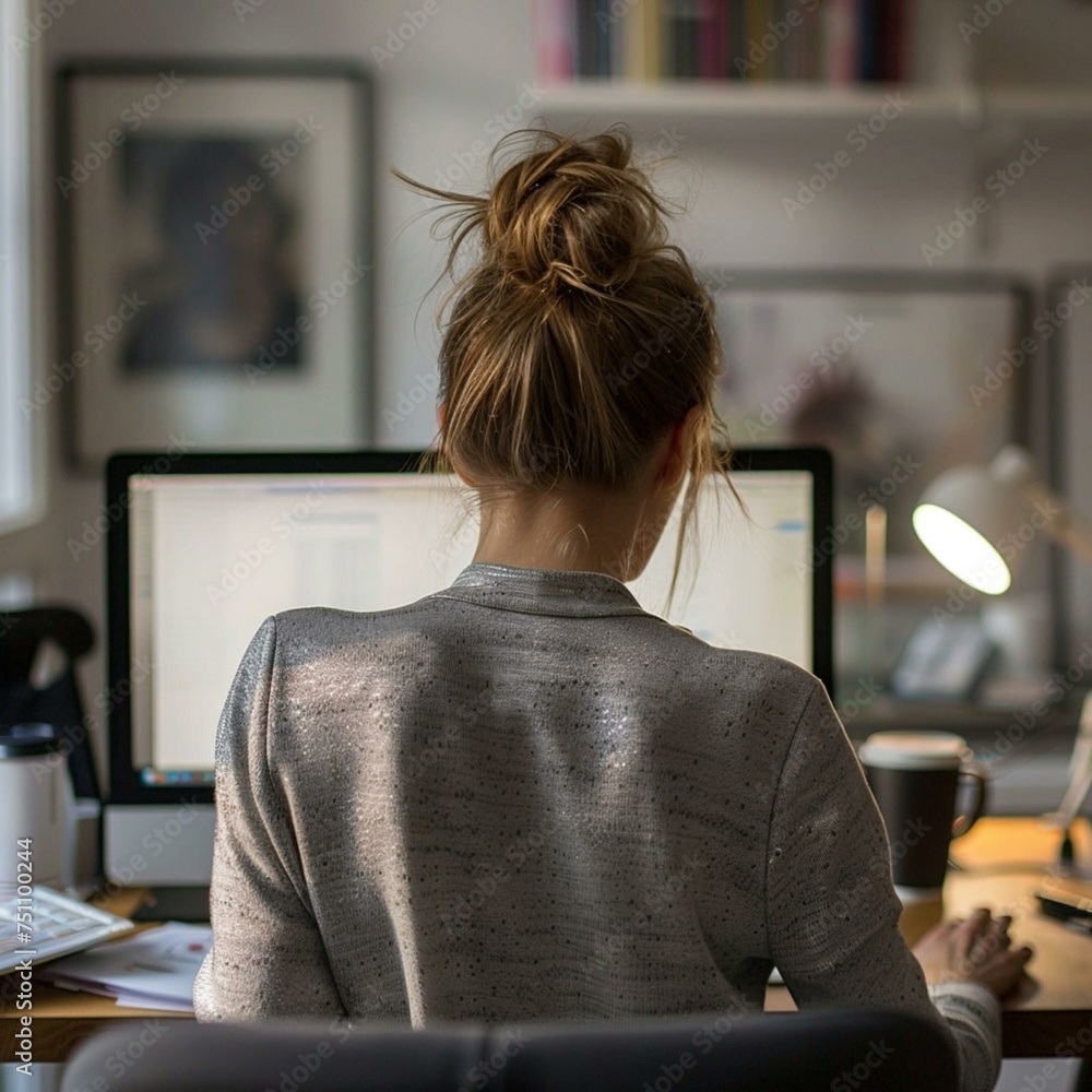 Woman working on computer