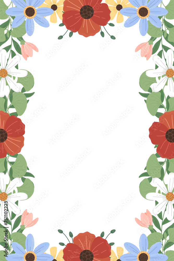Spring Flower Frame Background Illustration Spring Flower Frame Background Illustration