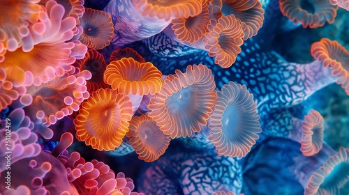 A snapshot of a vibrant coral polyp  the building block of a thriving underwater ecosystem.