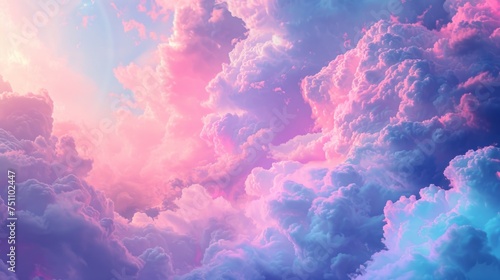 The sky is brimming with clouds, displayed in a neon color scheme, combining the ordinary and the extraordinary.
