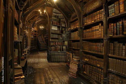 A library storing magical books photo