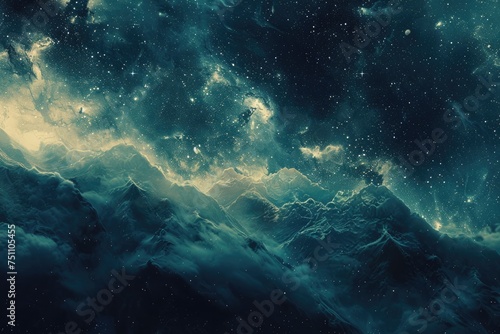 A mountain stretching into space © AI Farm