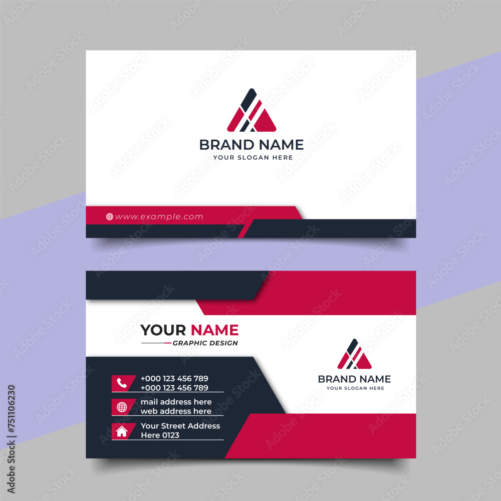 Creative modern professional red business card and name card horizontal simple clean template vector design Creative modern professional red business card and name card horizontal simple clean template vector design