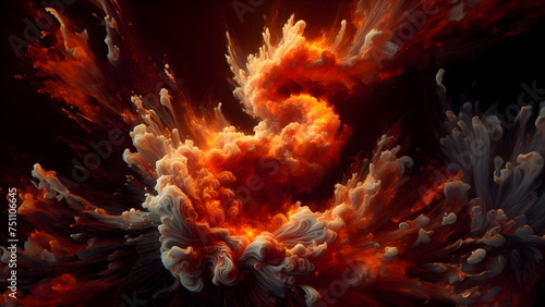 a close up of a fire on a black background photo