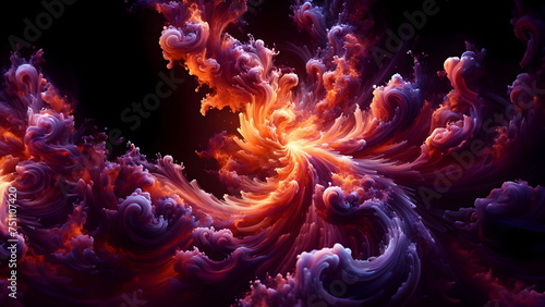 a close up of a fire on a black background  purple fire