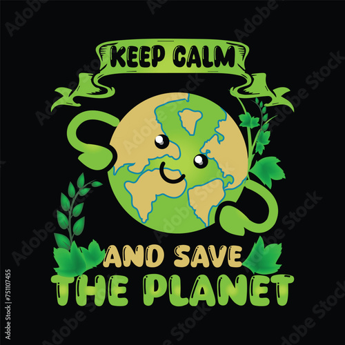 Earth day vector illustration thsirt design photo