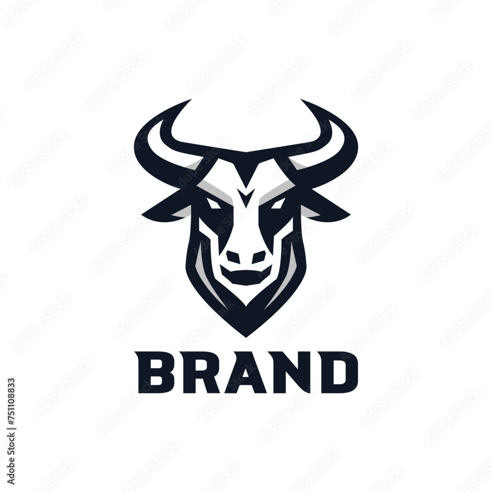 Bull Head Logo, minimalist and elegant design, Logo Brand Bull Head Logo, minimalist and elegant design, Logo Brand