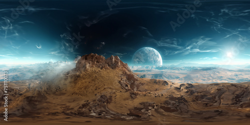 Alien planet landscape 8K VR 360 Spherical Panorama