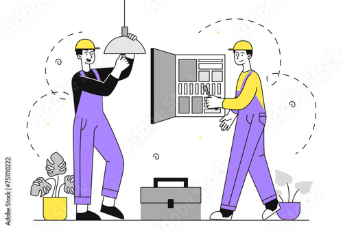 Work with electricity vector simple