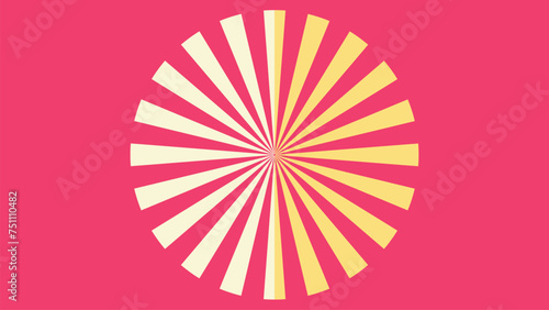 Abstract spiral dotted urgency vortex style creative line art yellow and white line wavy pink background.