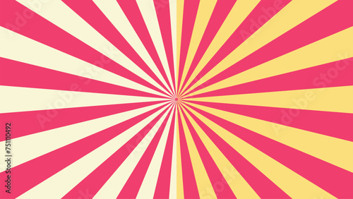 Abstract spiral dotted urgency vortex style creative line art yellow and white line wavy pink background.