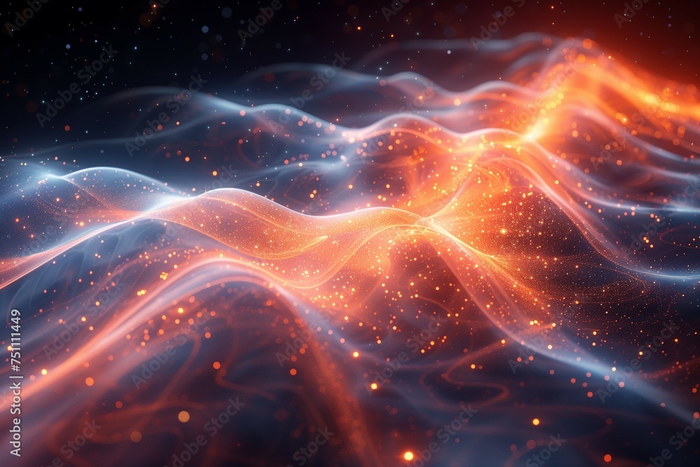 Wallpaper,science ficition scene,wave,a luminogram illustration of an interstellar wormhole