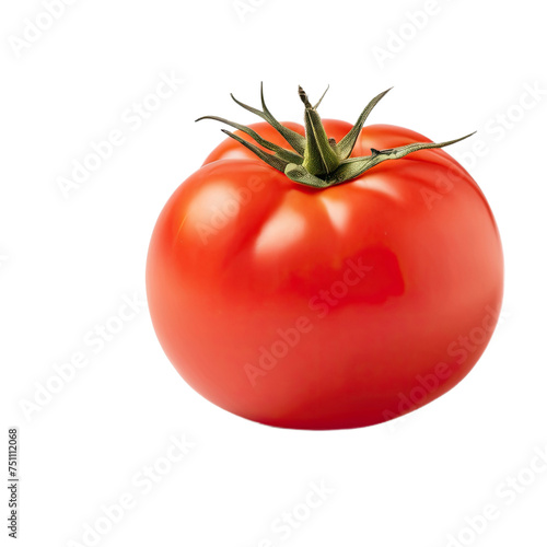 Red, juicy tomato, without background.