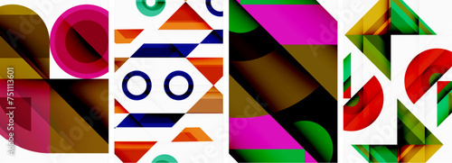 Triangle poster abstract background set for wallpaper, business card, cover, poster, banner, brochure, header, website