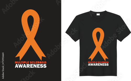 Multiple sclerosis awareness Graphic t-shirt design. Medical T-shirt Design. Typography T-shirt. Calligraphy. Vector T-shirt Template. Mental Health Awareness Depression Human Brain T-Shirt Design.
