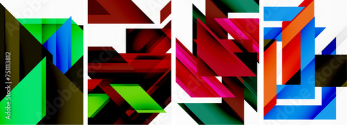 Triangle poster abstract background set for wallpaper, business card, cover, poster, banner, brochure, header, website