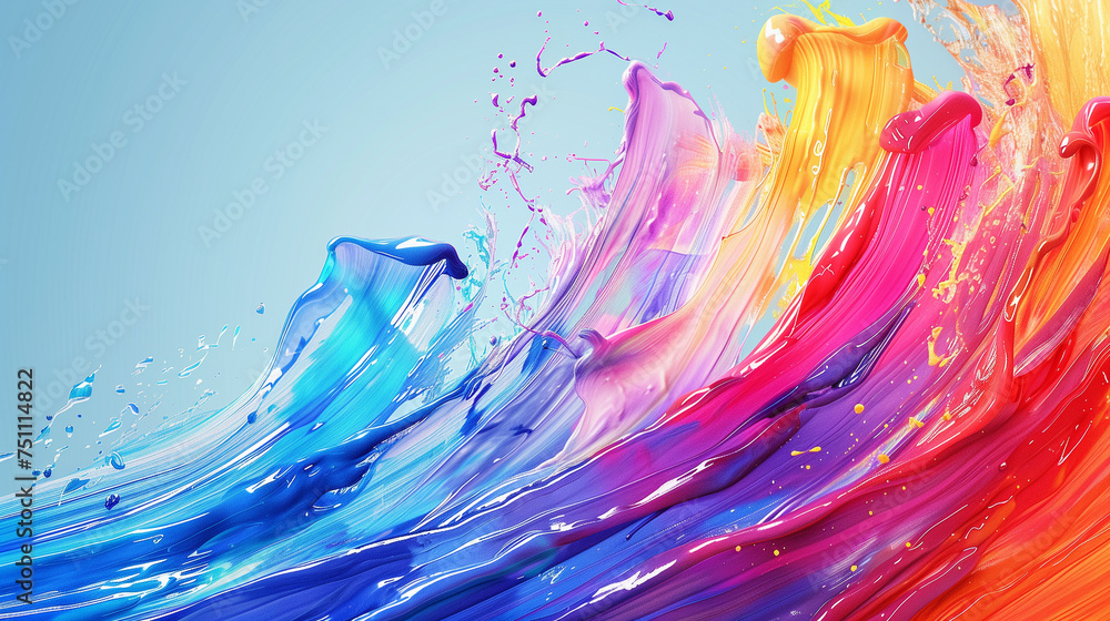 Colorful abstract with fluid watercolor effect.