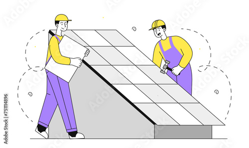 Roof construction vector simple