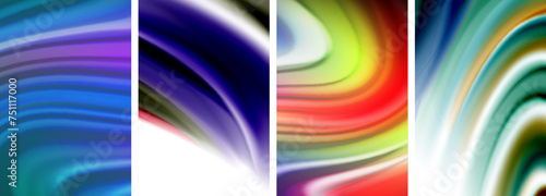 Liquid color waves poster set for wallpaper, business card, cover, poster, banner, brochure, header, website