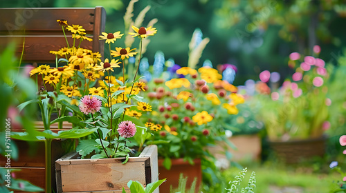 Fototapeta Naklejka Na Ścianę i Meble -  various kinds of pretty flowers in the garden
