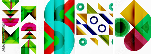 Triangle poster abstract background set for wallpaper, business card, cover, poster, banner, brochure, header, website