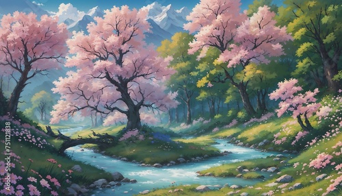 spring in the park fantasy beautiful landscape