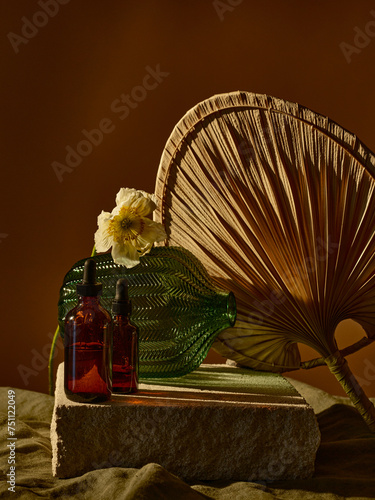 Anti aging serum and collagen fancy still life concept