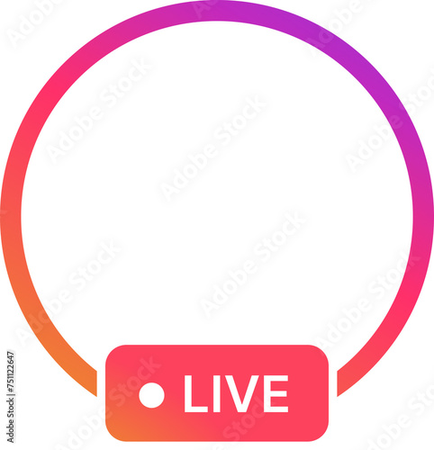 Gradient circle profile frame for live streaming on social media