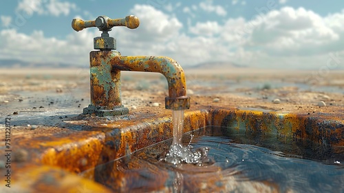 Watering the Mirage Iron Faucet in Arid Solitude