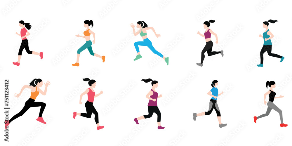 Woman Running Illustration