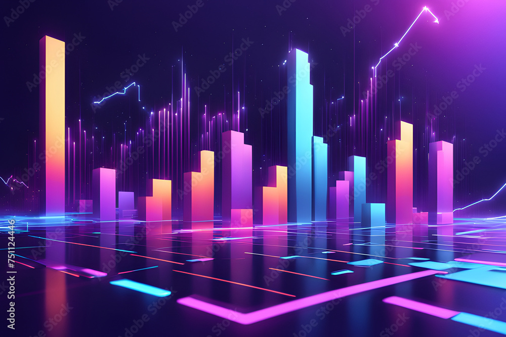 Rhythm of Success .A Futuristic Illustration of Stock Market Performance. Colorful Infographic Displaying Financial Trends Rhythm of Success .A Futuristic Illustration of Stock Market Performance. Colorful Infographic Displaying Financial Trends