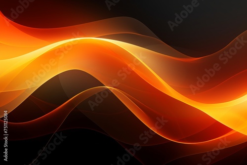 Abstract Background with Vibrant Orange Curves Intertwining in a Dynamic and Energetic Dance, Generative AI