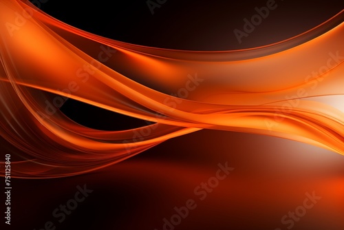 Dynamic and Fluid Orange Curves Creating a Captivating Abstract Representation of Movement, Generative AI