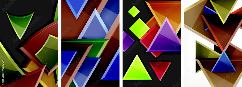 Triangle composition poster background set for wallpaper, business card, cover, poster, banner, brochure, header, website Triangle composition poster background set for wallpaper, business card, cover, poster, banner, brochure, header, website