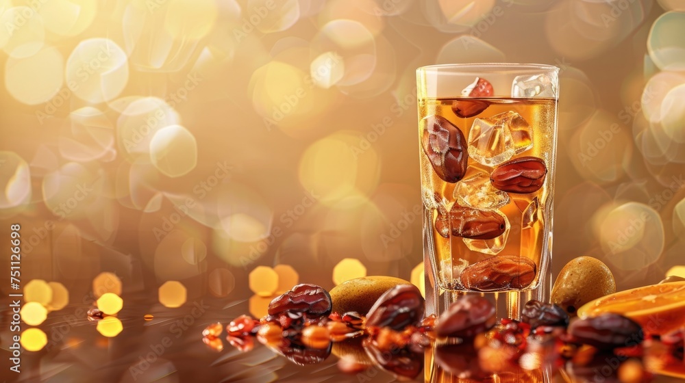 Ramadan Treat Water Glass with Dates and Assorted Fruits Ramadan Treat Water Glass with Dates and Assorted Fruits