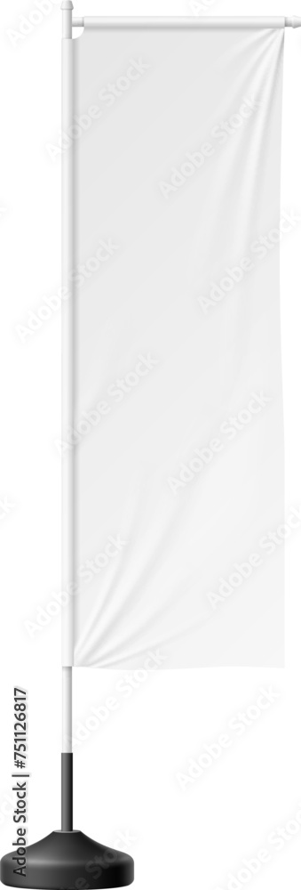 Realistic banner stand, beach flag isolated 3d vector mockup ...