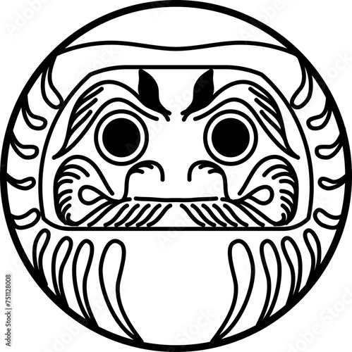 Daruma Doll Outline Illustration
