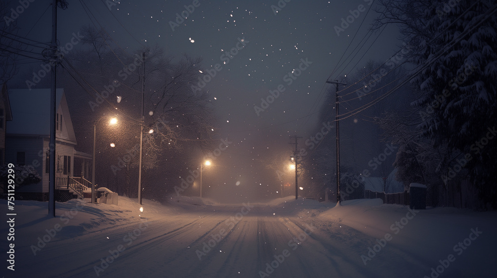 Snowy Landscape. Genesnow, winter, cold, weather, serene, tranquil, frost, frozen, snowflakes, snow-covered, snowfall, snowy scene, icy, chilly, wintry, snowy mountains, snowy trees, snow-carative AI.