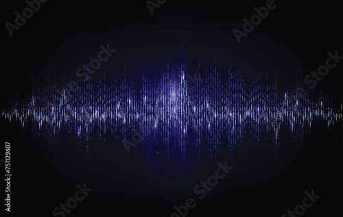 Modern sound wave equalizer. Vector illustration on dark background