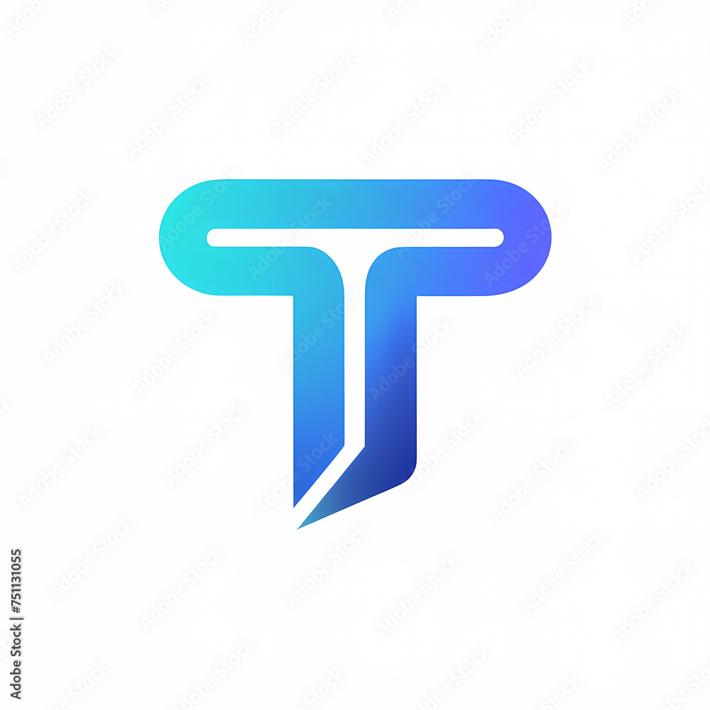 Letter T Logo with blue gradient