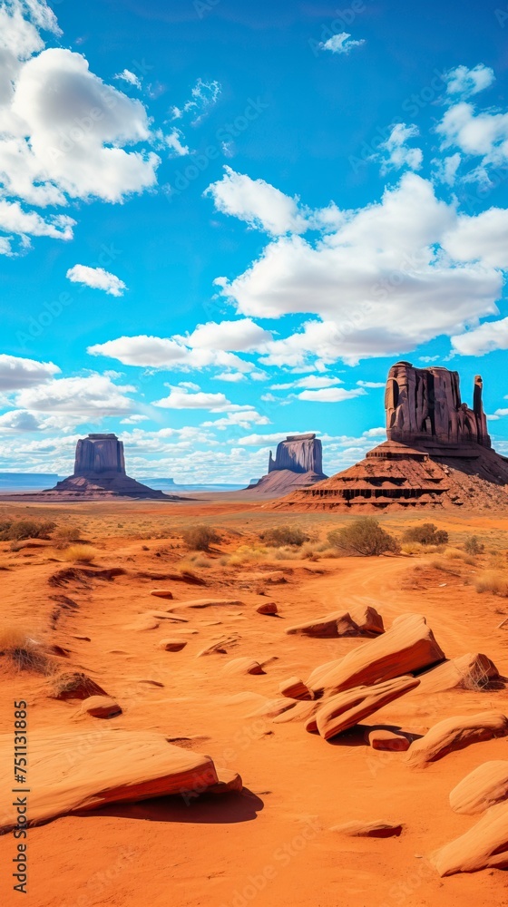 Monument valley under the blue sky Monument valley under the blue sky