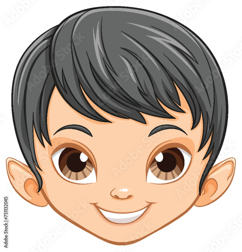 Vector illustration of a smiling elf child.