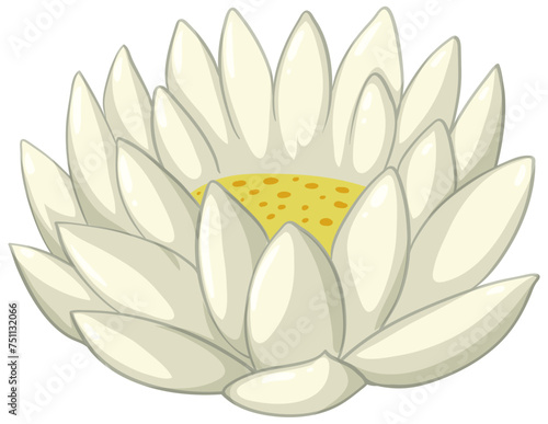 A stylized vector illustration of a white lotus flower.