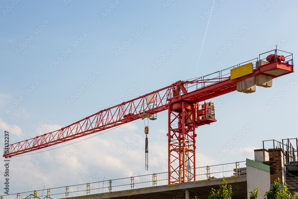 A crane at a construction site in Vienna A crane at a construction site in Vienna