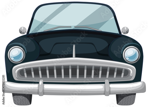 Vector illustration of a vintage car's front.