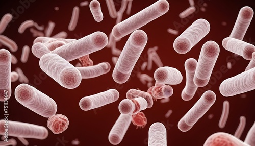 A of a bunch of red and white bacteria microorganisms