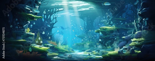 Underwater Algae, bioluminescent, Fish in Aquarium, Under the Sea, Scuba Dive, Glowing Reef, Ocean Life