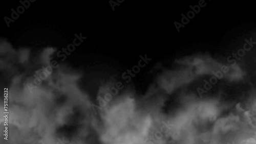 abstract illustration of white smoke on a black background