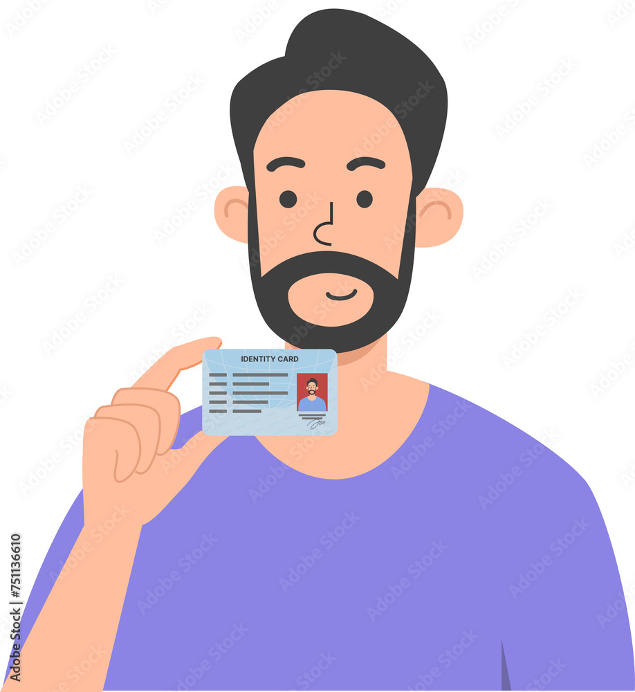verification selfie with id card illustration